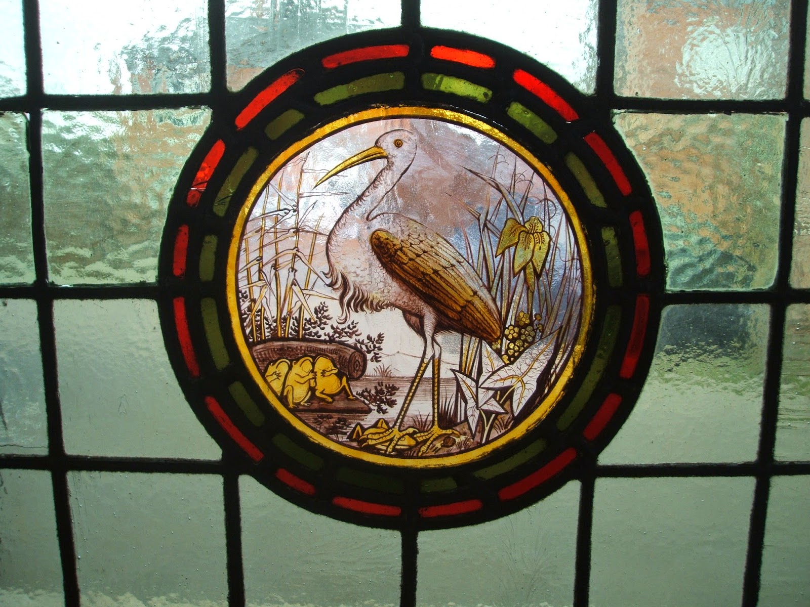 Through The Round Window Reproduction Victorian HandPainted Stained