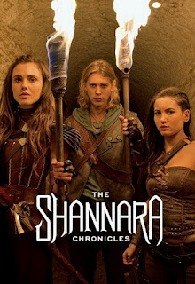 Poppy Drayton as Amberle Elessedil, Austin Butler as Wil Ohmsford, and Ivana Baquero as Eretria in The Shannara Chronicles