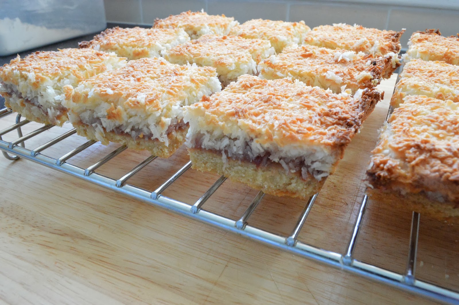 Medwin House Bakery Toasted Coconut jam tray bake