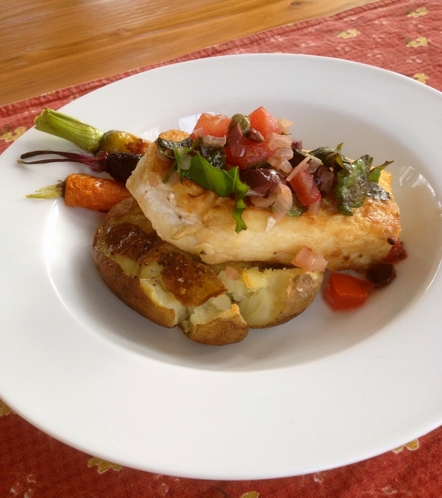 The Baked Alaska Project Alaska Halibut with Caper and Basil Sauce