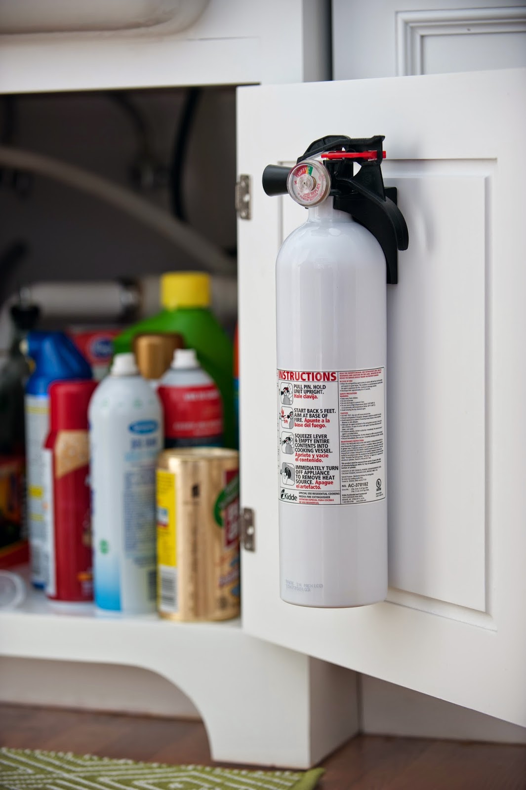 kitchen cabinet fire extinguisher