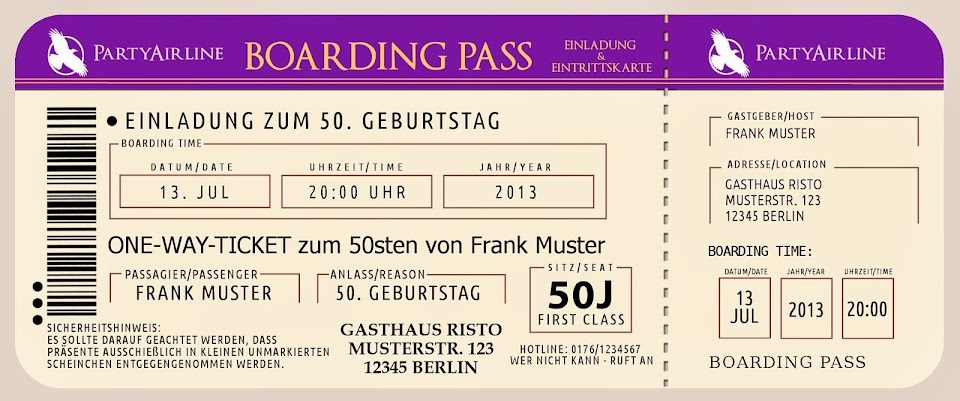 Einladung 50. Geburtstag