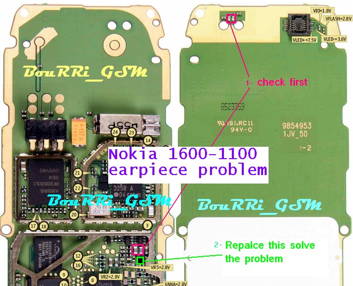 earpiece problem 1600 light problem. earpiece problem