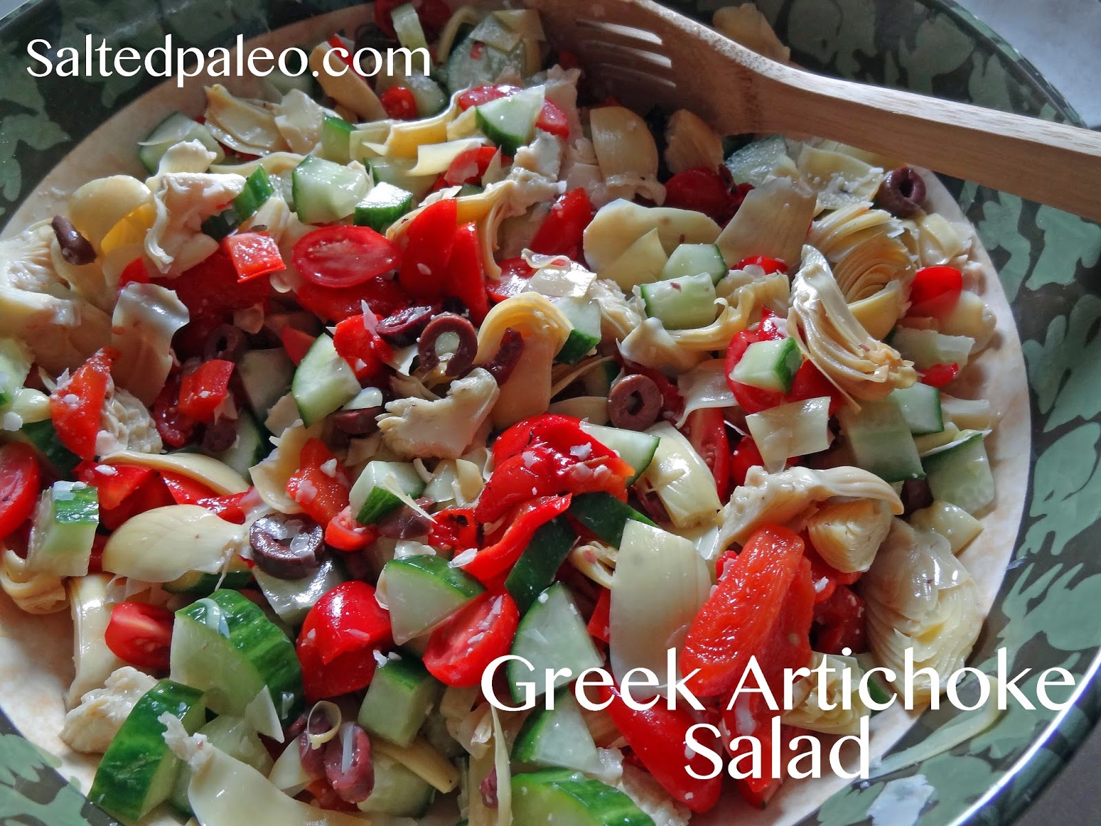 Salted Paleo Greek Artichoke Salad (scd, primal, paleo)