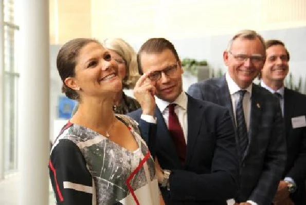 Pregnant Crown Princess Victoria of Sweden, and Prince Daniel of Sweden visits the headquarters of AstraZeneca pharmaceutical 