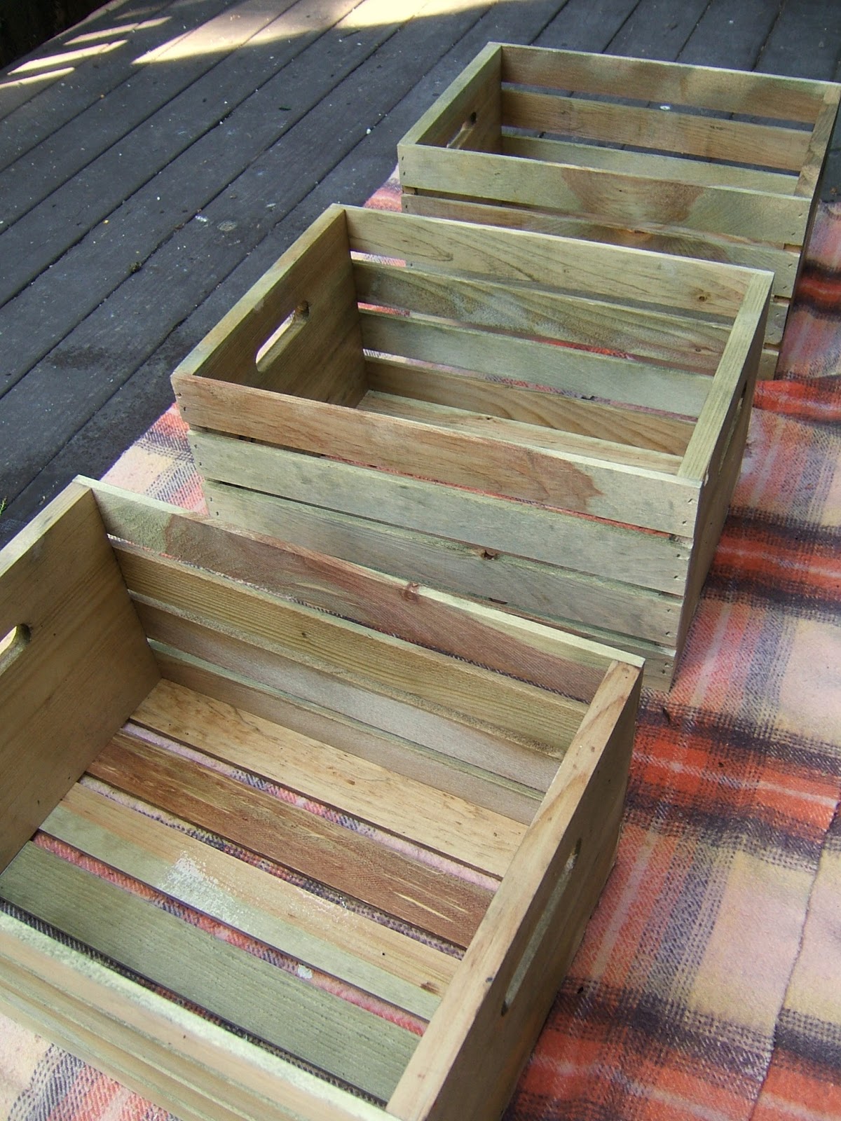 Nine Red DIY Antique Crate End Tables