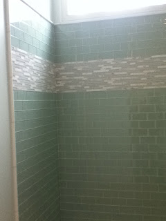 Custom Bathroom Remodeling Ice Mist Glass Tile Installation