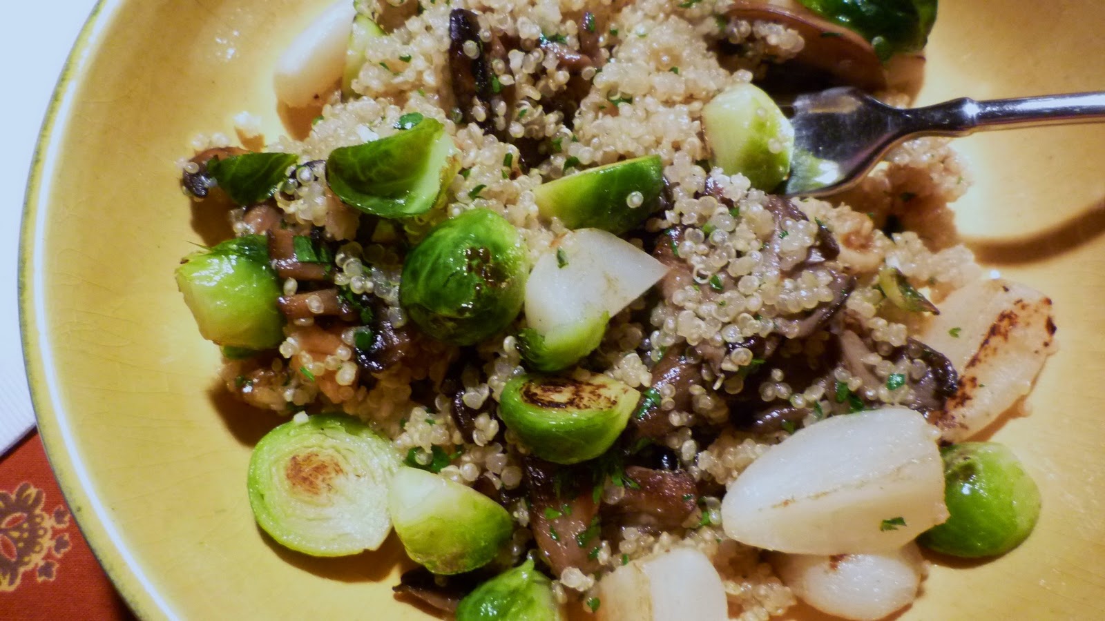 For Love of the Table Quinoa Pilaf with Mushrooms & Walnuts