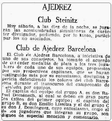 Recorte de La Vanguardia del 8 de febrero 1930