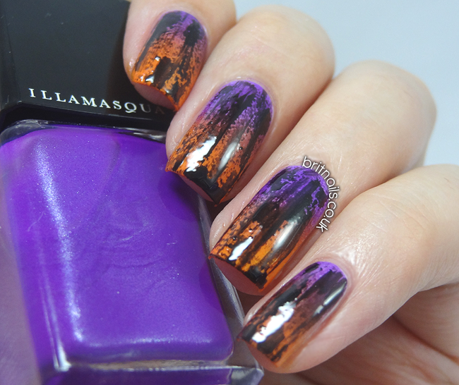 Distressed Halloween Gradient Brit Nails