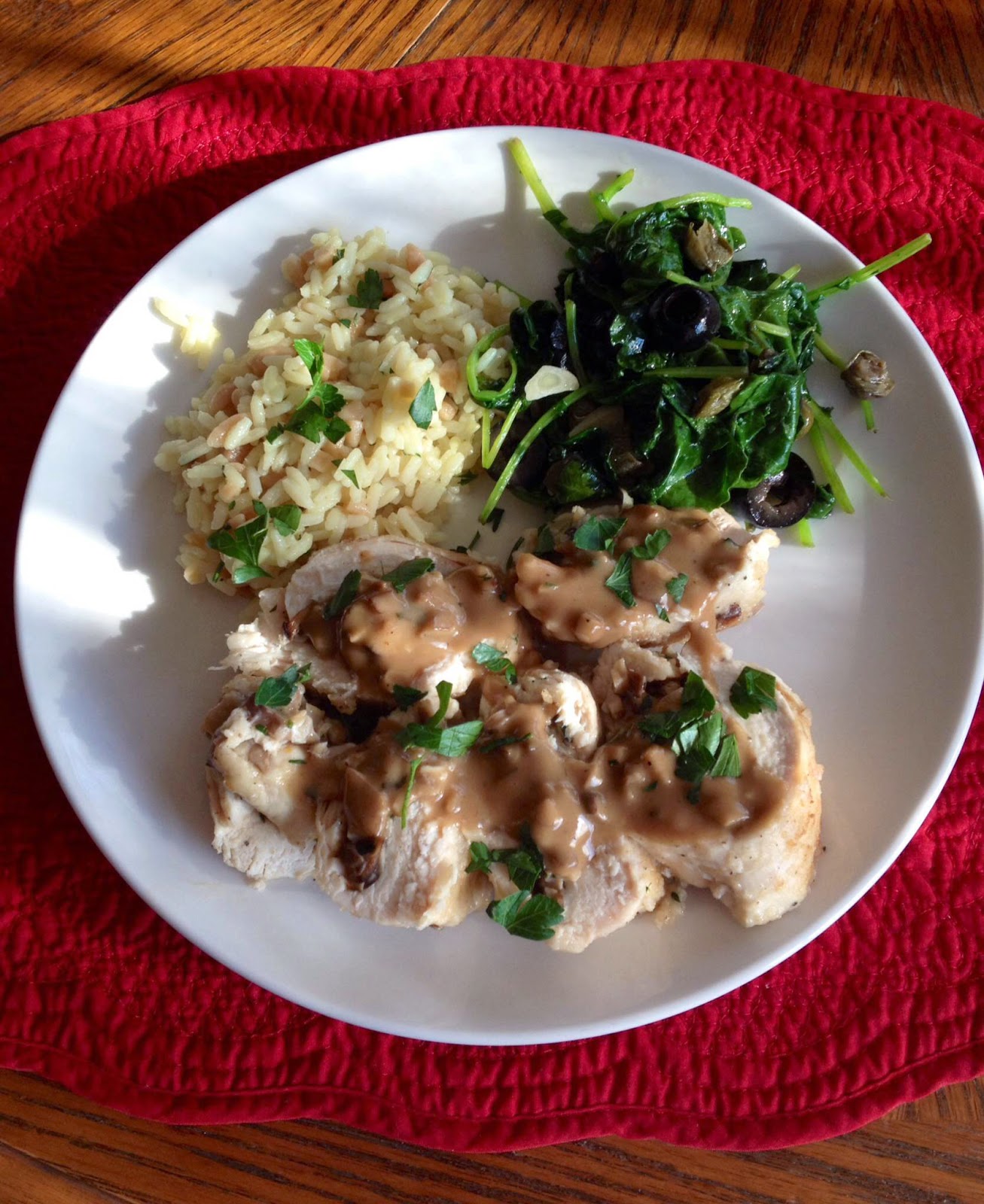 Carla's Kitchen Capers Chicken Breast Stuffed with Shiitake Mushroom