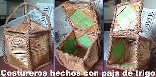 Alhajeros o costureros hechos con paja de trigo.