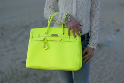 neon yellow, neutral colors