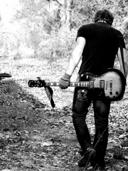 alone boy with guitar