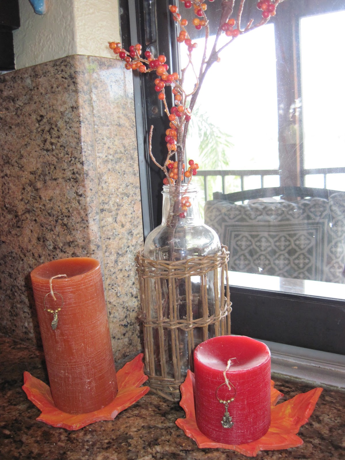 Life in the Car Line DIY Fall Leaf Candle Holders