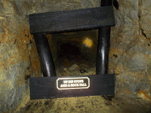 Wooden  Beams supports inside mine tunnel shafts.