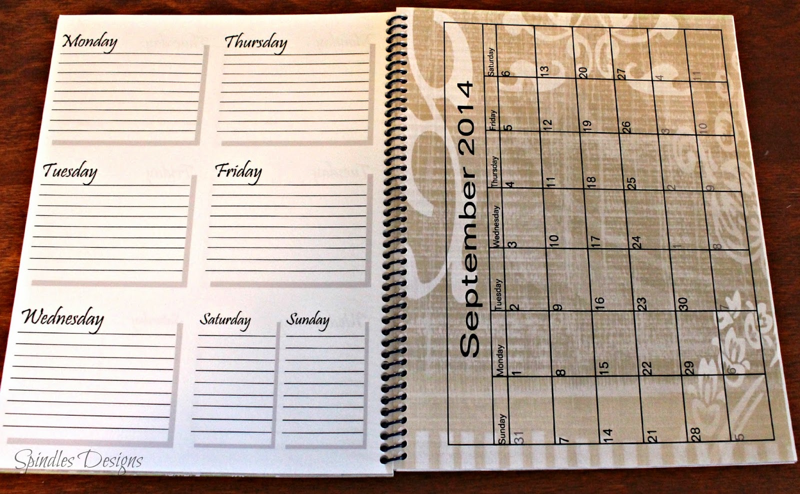 Spindles Designs by Mary & Mags Make Your Own Date Book