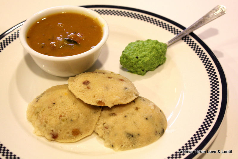 Love & Lentil Rava Idli and Pudina Chutney
