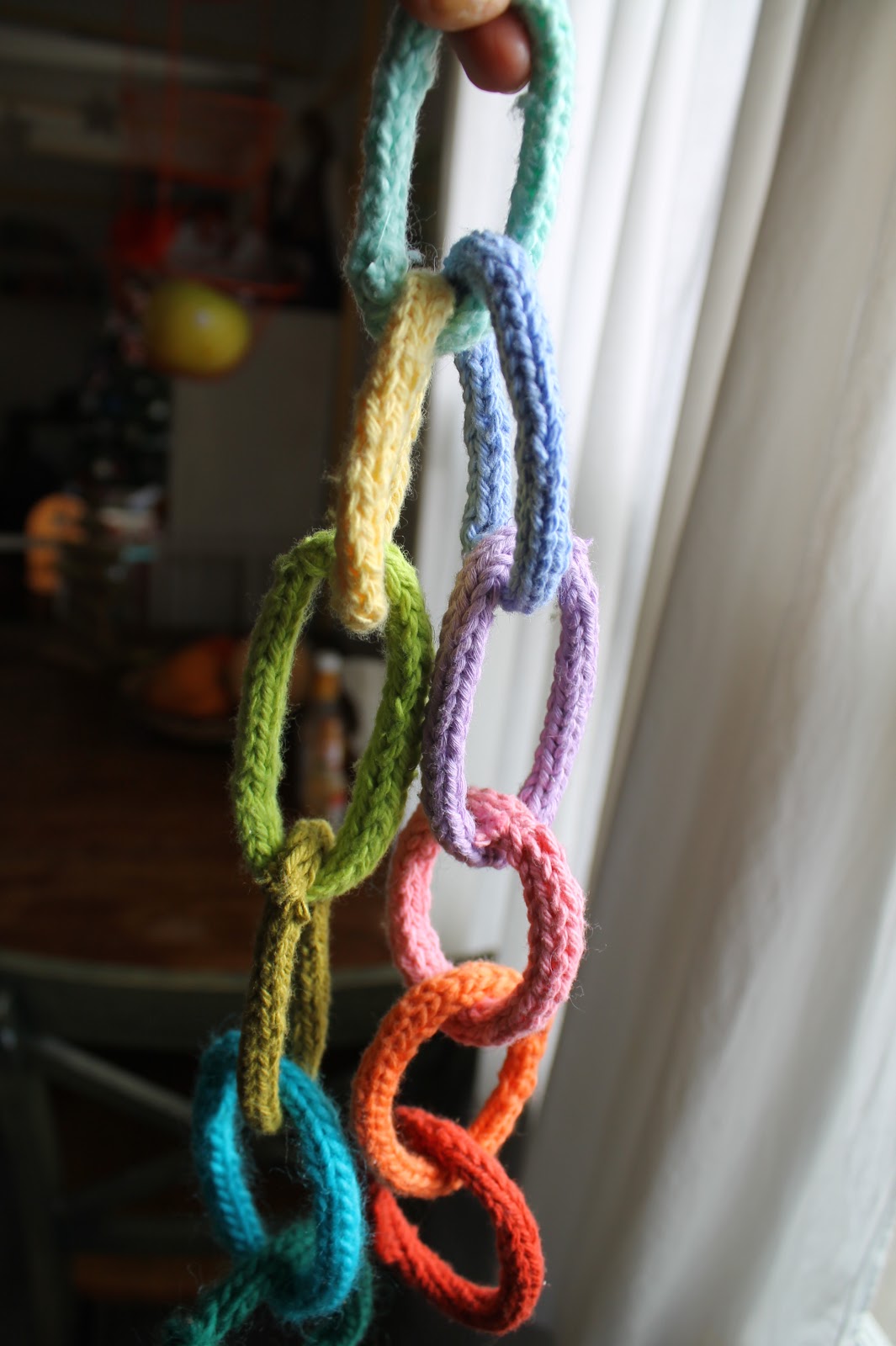 kids and colors Finger knitted garlands
