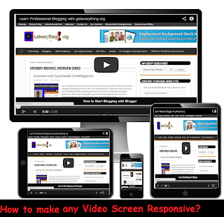 How to make any Video Screen Responsive in WordPress and Blogger?