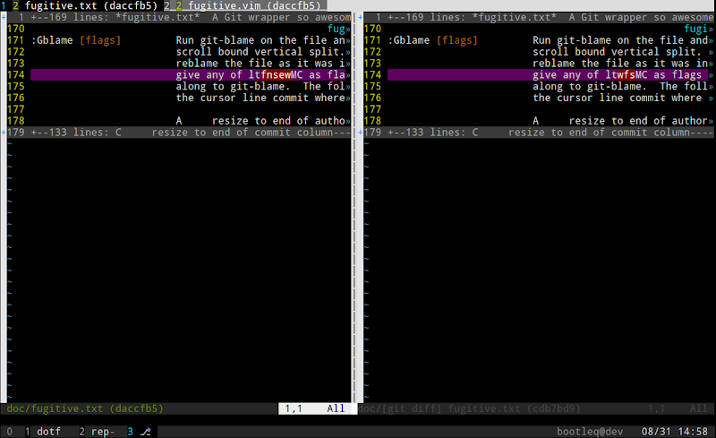 gitdiffall 開在新的 tmux window