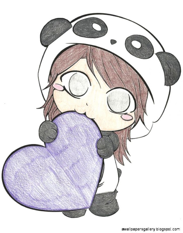 Cute Panda Love Drawings