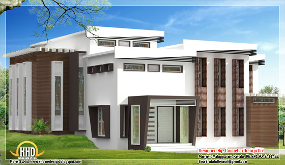 Spacious modern home elevation Kerala
