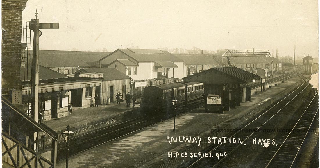 Postcards Then and Now Hayes, Middlesex, The Station c1914