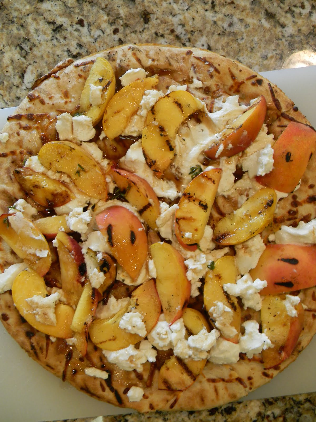 Grilled Peach and Goat Cheese Pizza Schue Love