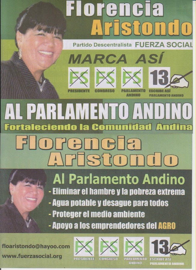 Florencia Aristondo al Parlamento Andino Nro. 13