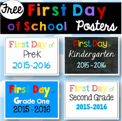 FREE First Day of School Picture Posters 2015-2016