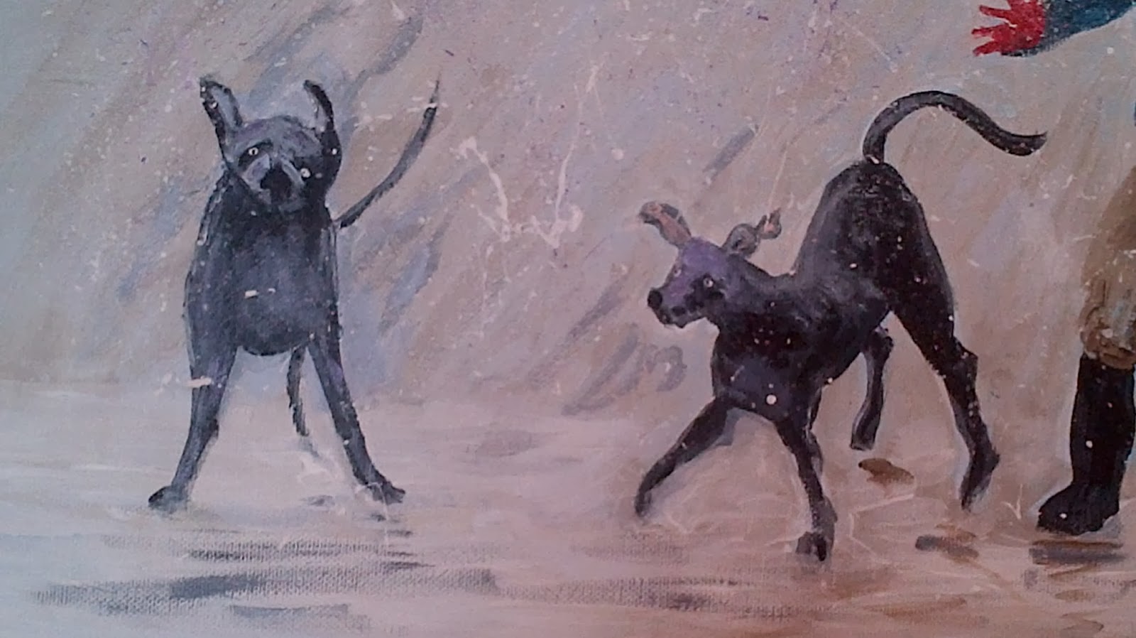 Cambridge Artist Wet Dogs Shaking