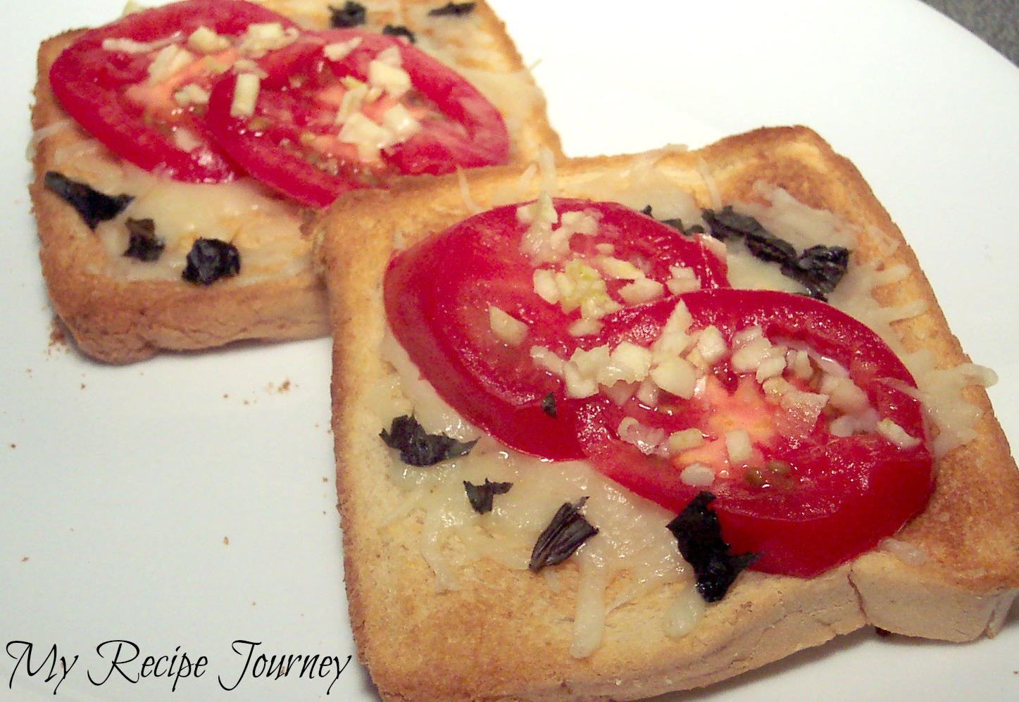 My Recipe Journey Tomato Mozzarella Toast!