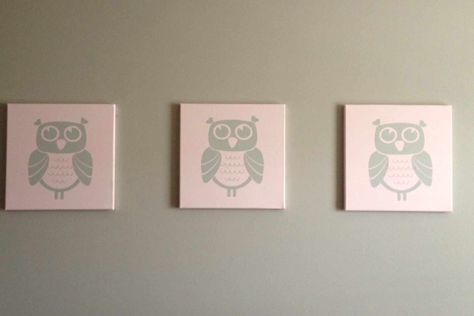 A Girl and a Boyce...and twins! For the Nursery DIY Owl Canvases