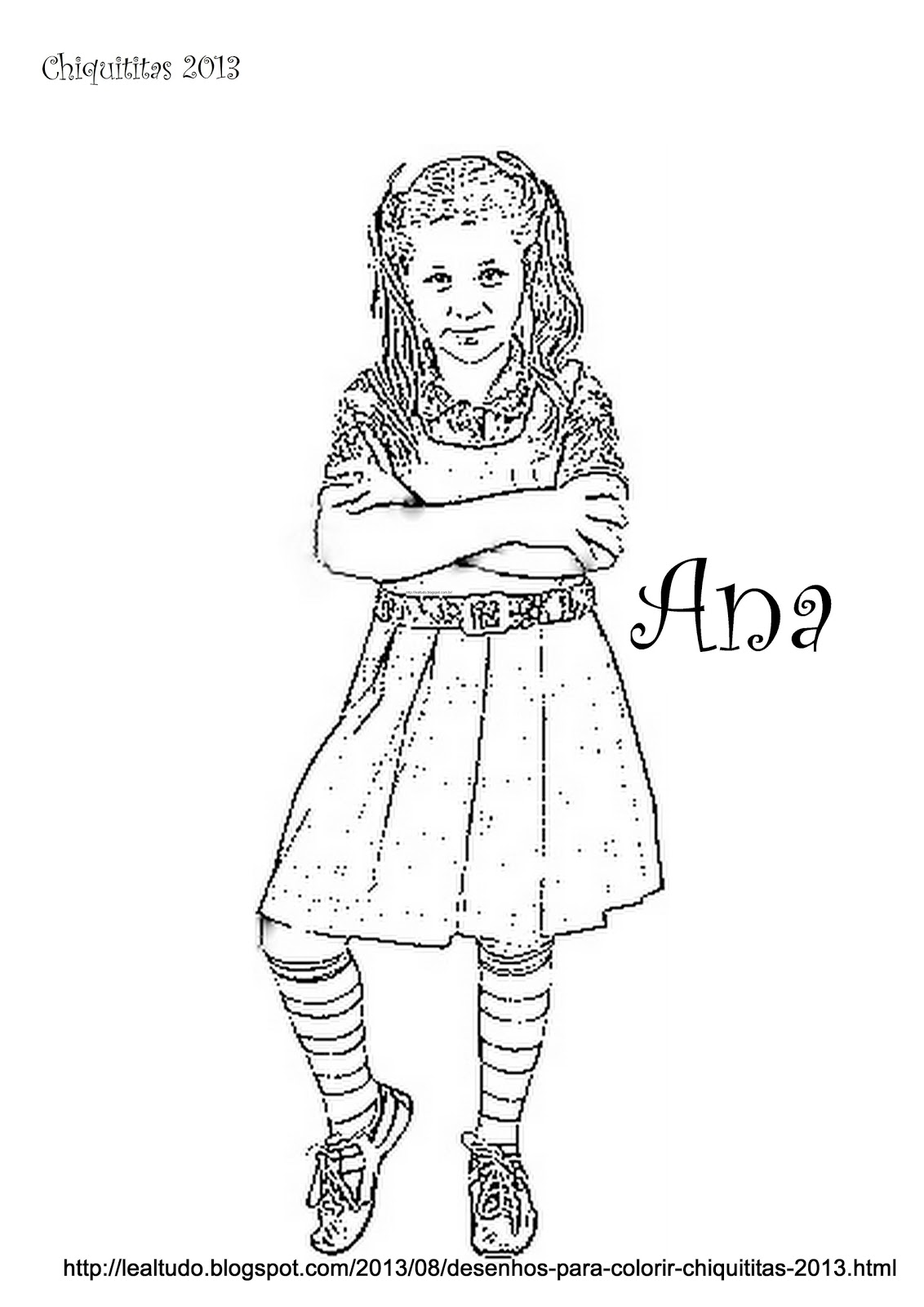 desenhos para colorir chiquititas 2013 sbt personagens ana