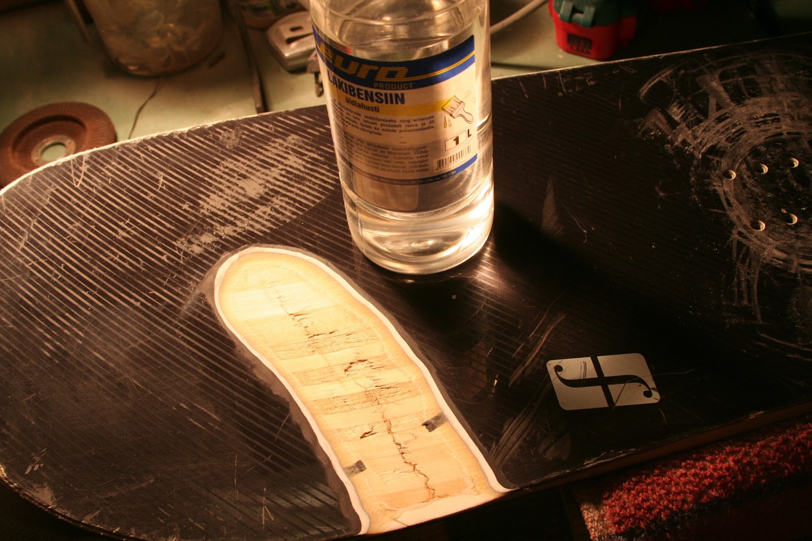 Cracked snowboard fix