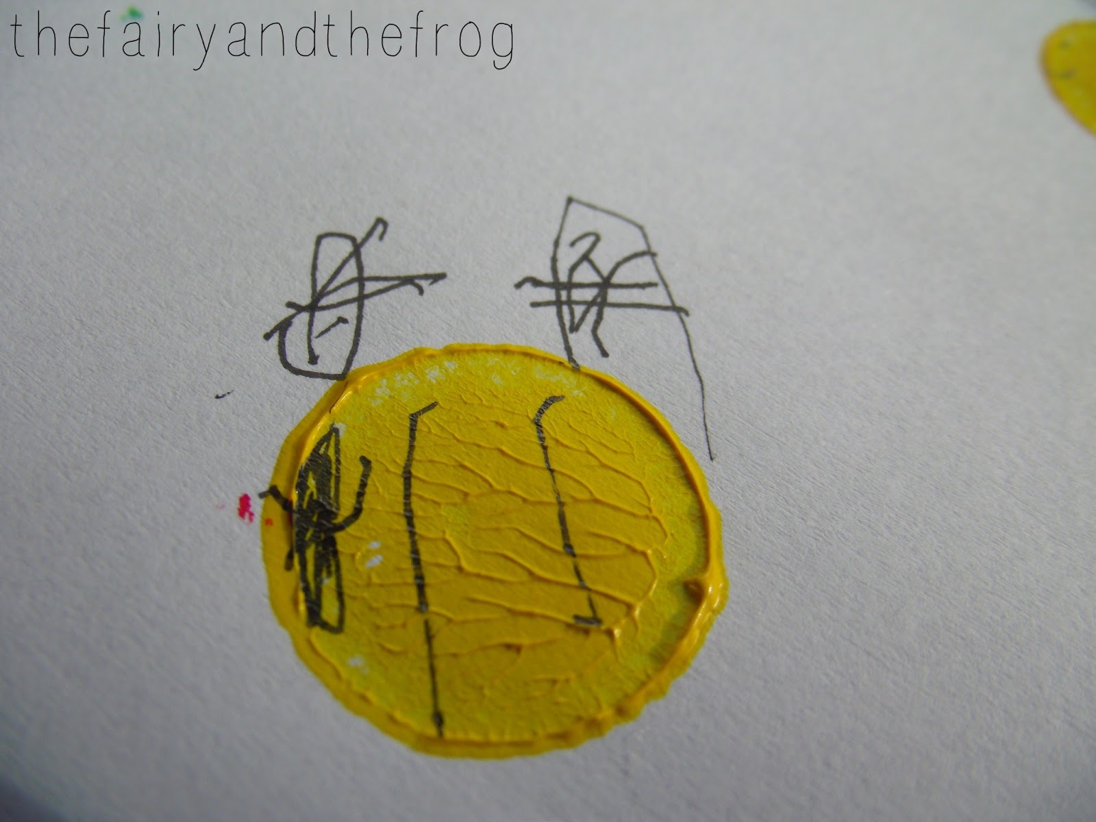 The fairy and the frog Cork printing garden