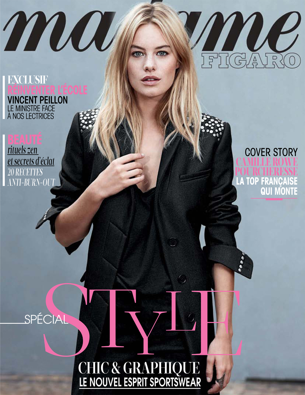 Camille Rowe in Madame Figaro 8th November 2012 by Eric Guillemain