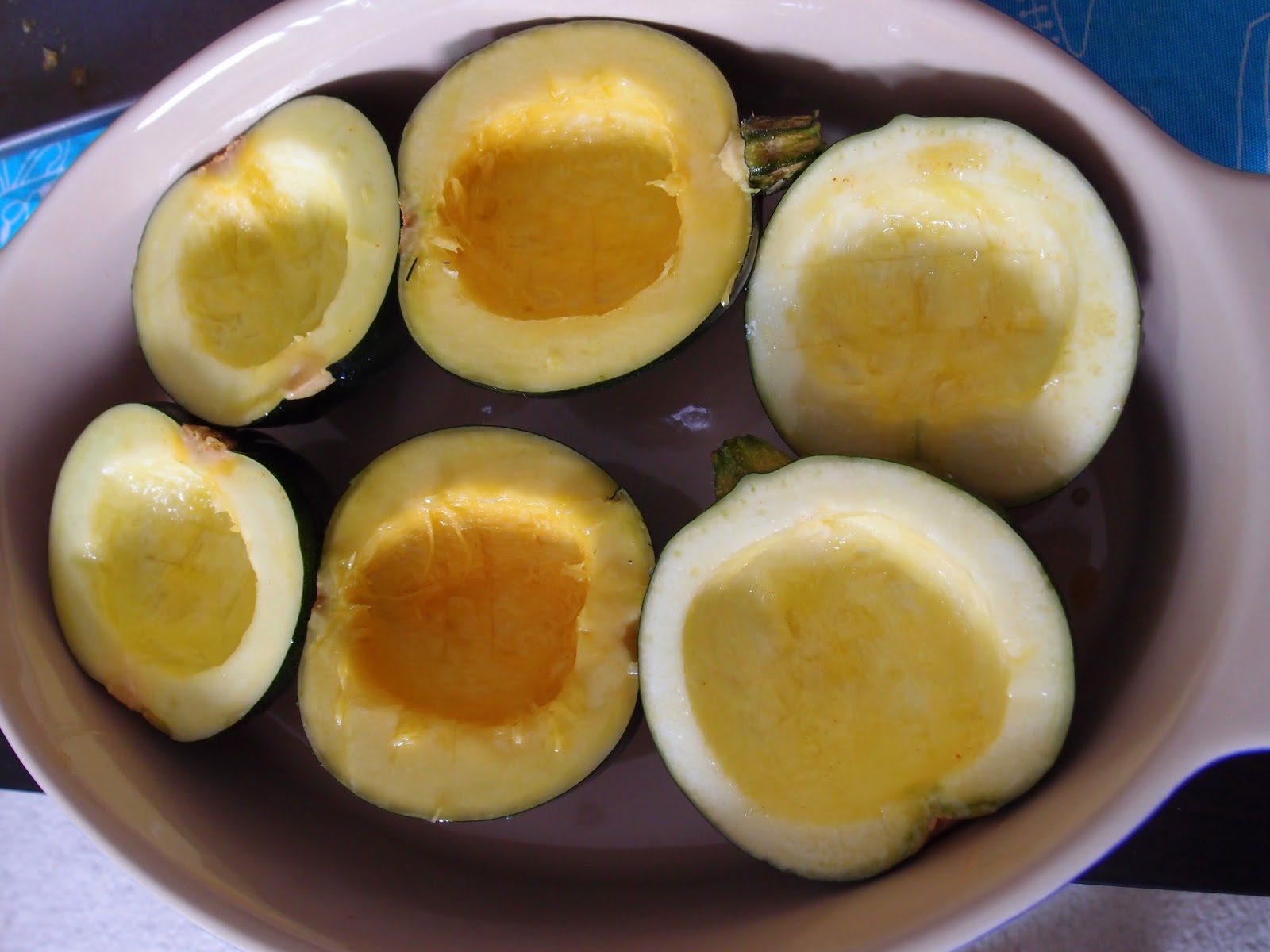 The VegHog Stuffed gem squashes with baked new potatoes