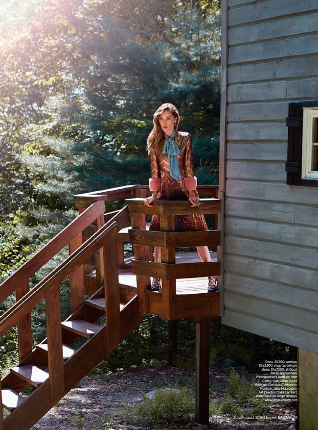 Harper's Bazaar Arabia July/August 2015, Erin Wasson -2 Gucci 2015 AW Zig-zag Lurex Plissé Dress Editorials