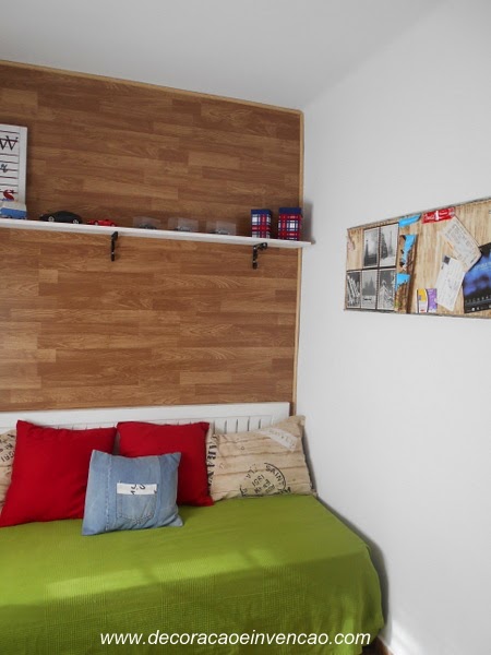 Como colocar piso laminado na parede DIY Decora??o e Inven??o Quarto Com Piso Laminado Na Parede ~ Como colocar piso laminado na parede DIY Decora??o e Inven??o