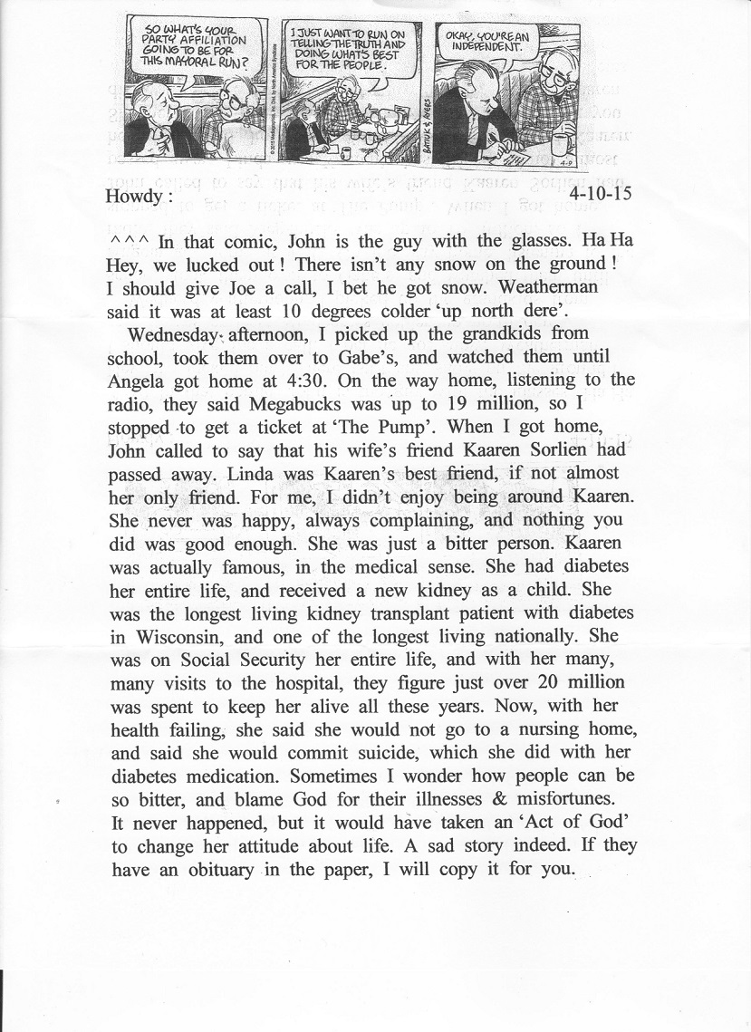 letters from my big mac brother donald gorske letter 869 it rains letter to my big brother