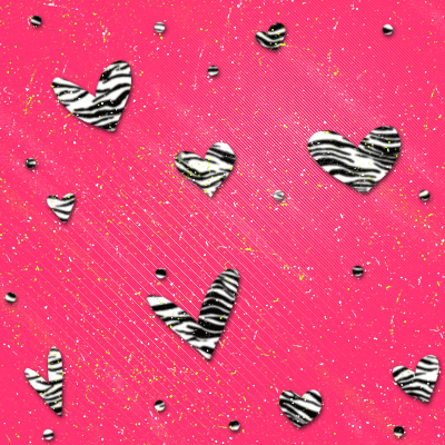 zebra hearts pink background