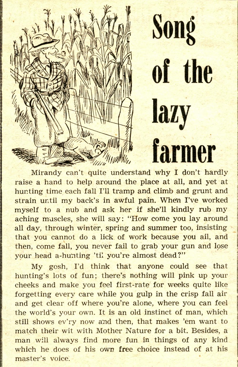 Mindless Ramblings Lazy Farmer In The Fall