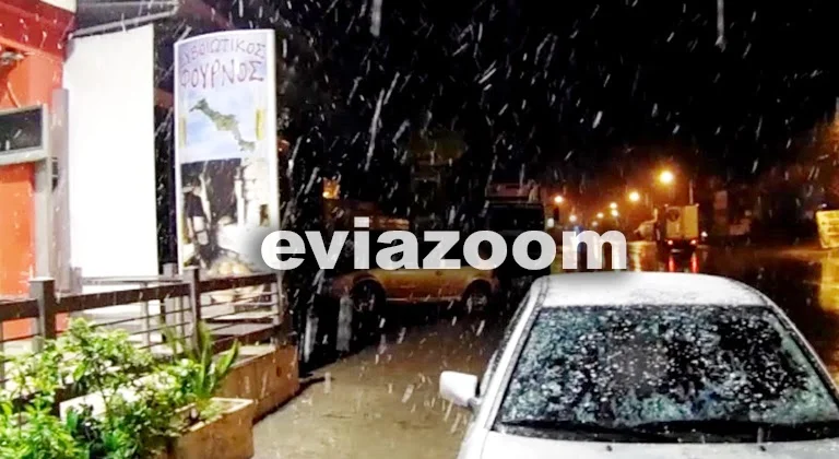 Χαλκίδα: Πυκνή χιονόπτωση τα ξημερώματα της Πέμπτης - Το έστρωσε στην Έξω Παναγίτσα! (ΦΩΤΟ & ΒΙΝΤΕΟ)