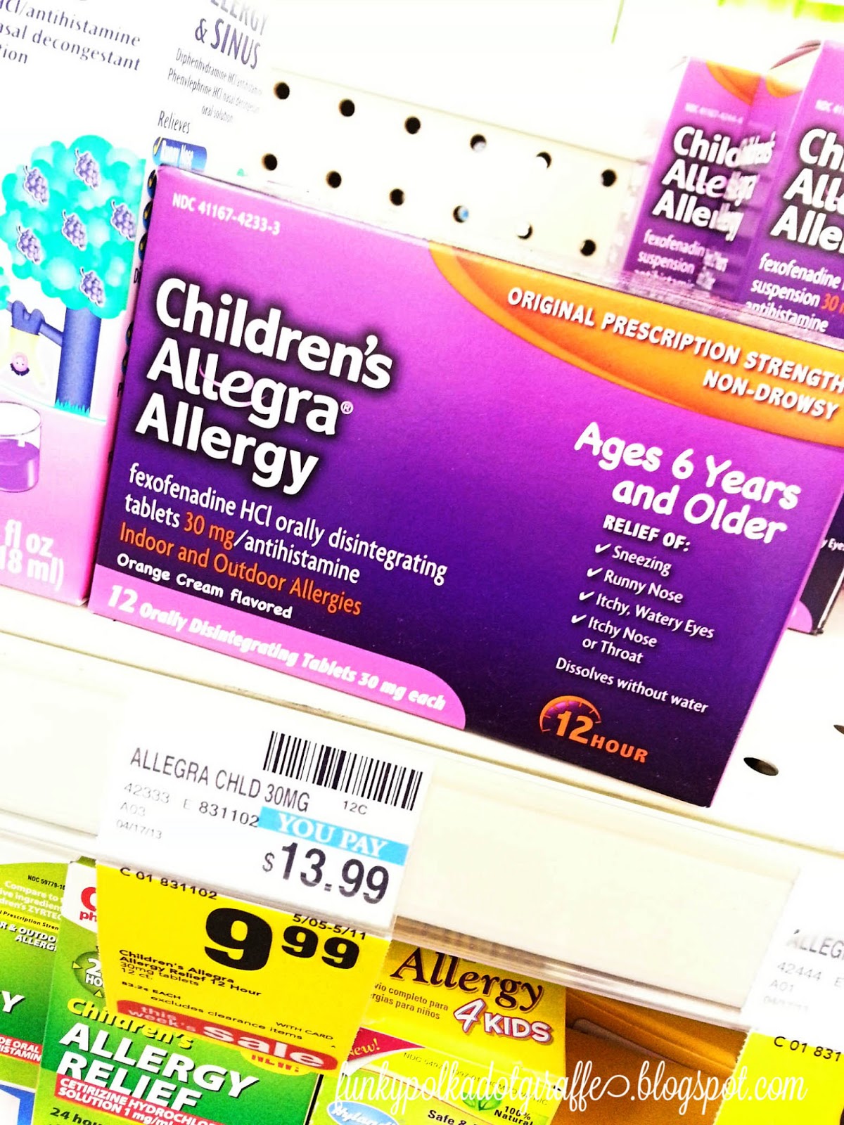 Funky Polkadot Giraffe Conquering Allergy Season with Allegra