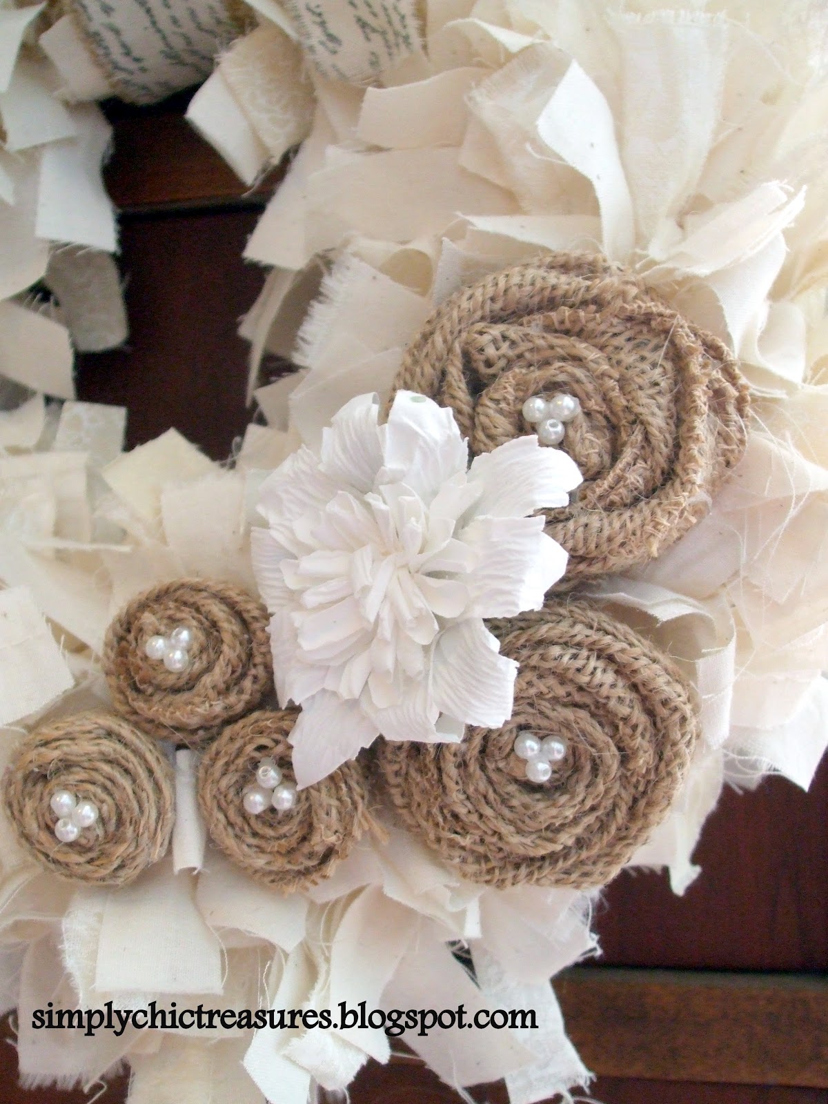 simply chic treasures Muslin Rag Wreath
