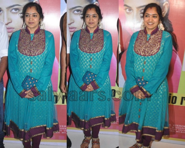 Actress Purple Blue Salwar Kameez