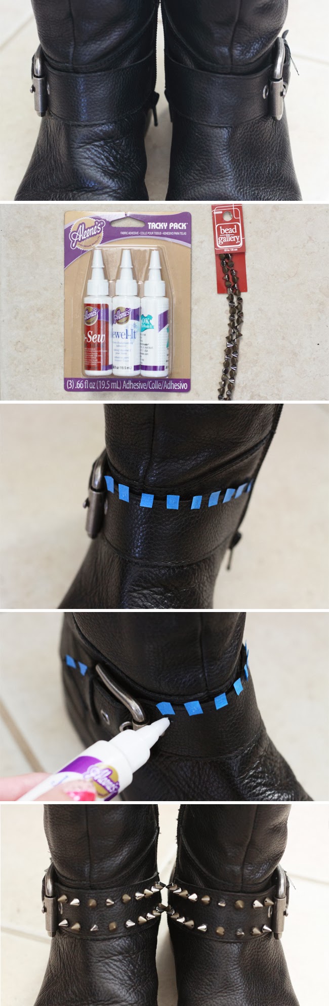 DIY, studded boots, nine west, restyle boots, black leather boots, fashion blogger diy, favorite DIY