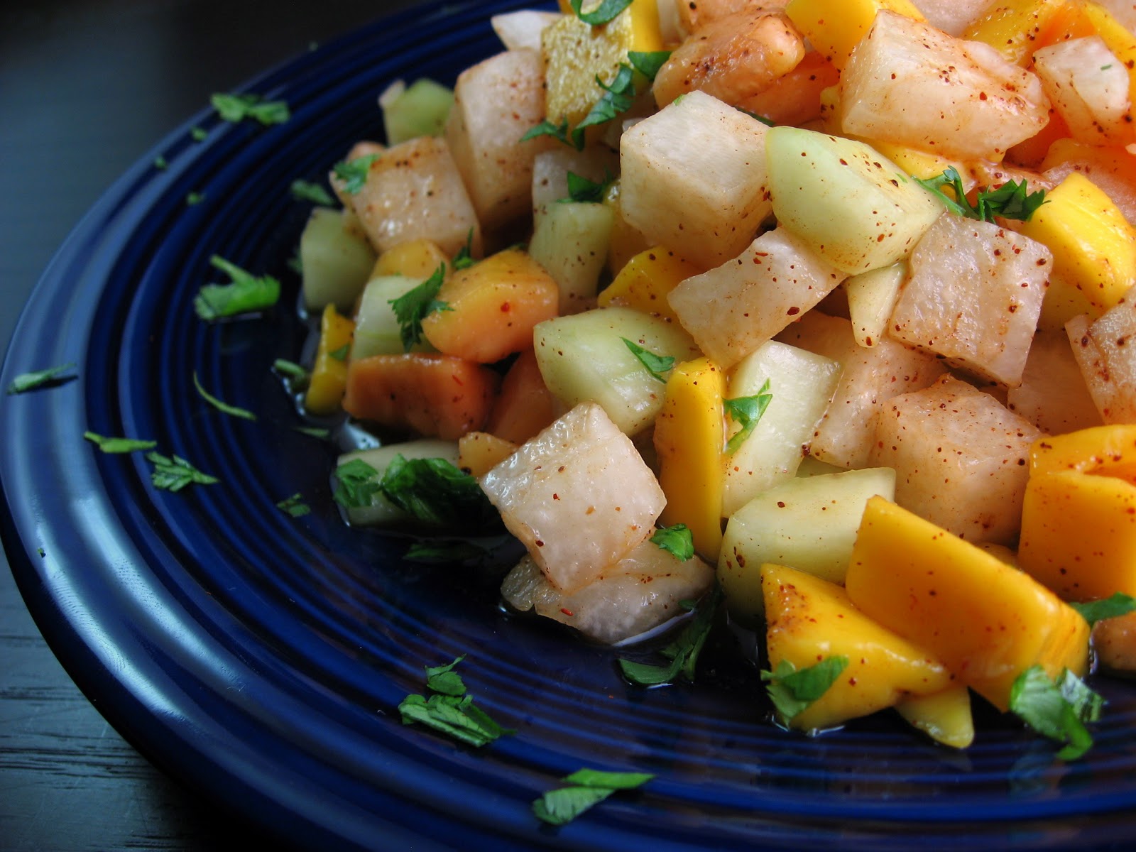 Robyn Cooks Cucumber, Jicama, and Fruit Salad